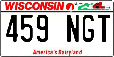 WI license plate 459NGT