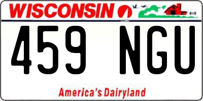 WI license plate 459NGU