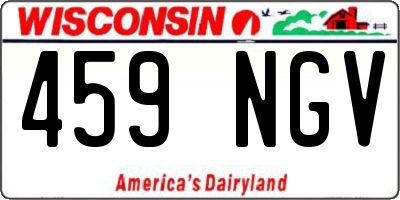 WI license plate 459NGV