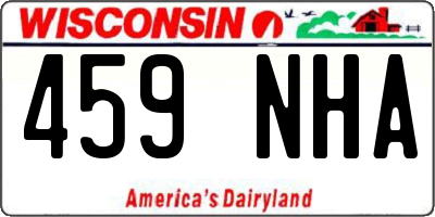 WI license plate 459NHA
