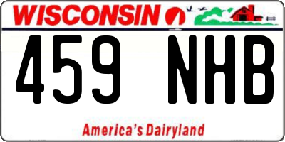 WI license plate 459NHB