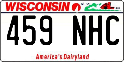 WI license plate 459NHC
