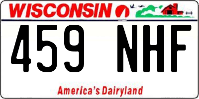 WI license plate 459NHF