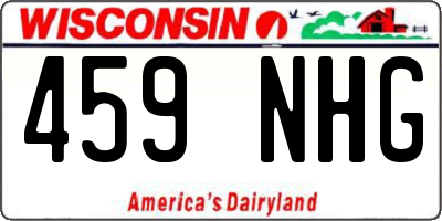 WI license plate 459NHG