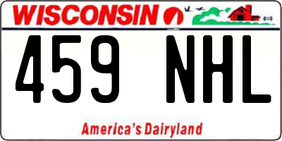 WI license plate 459NHL