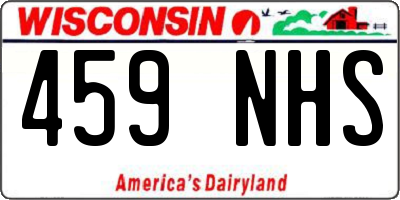 WI license plate 459NHS