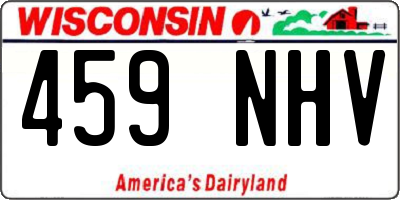 WI license plate 459NHV