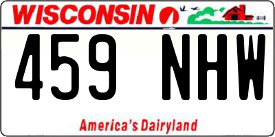 WI license plate 459NHW