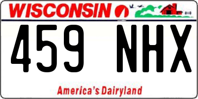 WI license plate 459NHX