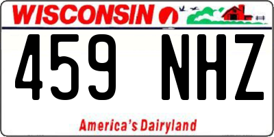 WI license plate 459NHZ