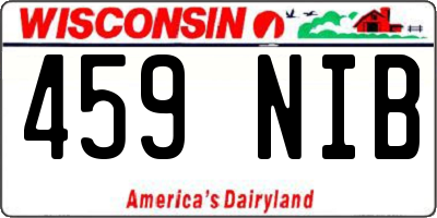 WI license plate 459NIB