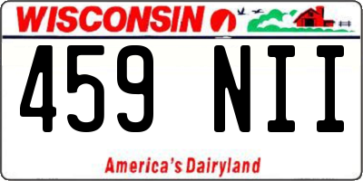 WI license plate 459NII