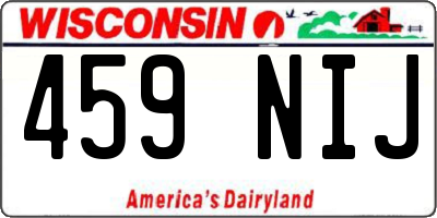 WI license plate 459NIJ
