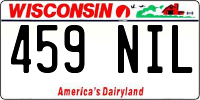 WI license plate 459NIL