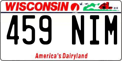 WI license plate 459NIM