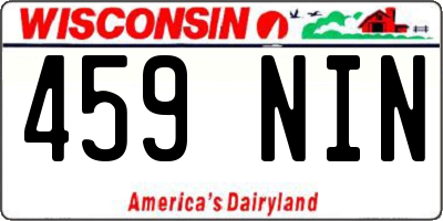 WI license plate 459NIN