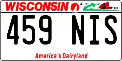 WI license plate 459NIS