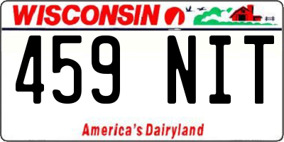 WI license plate 459NIT
