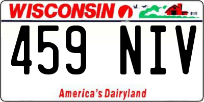 WI license plate 459NIV