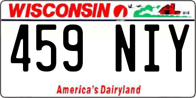 WI license plate 459NIY