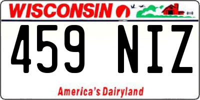 WI license plate 459NIZ