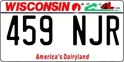 WI license plate 459NJR