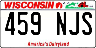 WI license plate 459NJS
