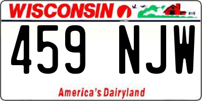 WI license plate 459NJW