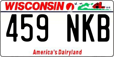 WI license plate 459NKB