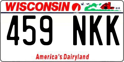 WI license plate 459NKK