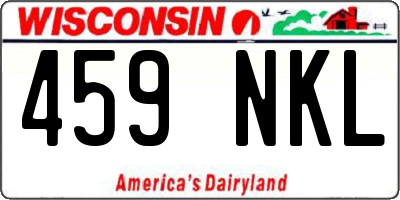 WI license plate 459NKL