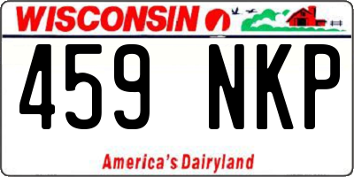 WI license plate 459NKP
