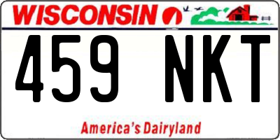 WI license plate 459NKT