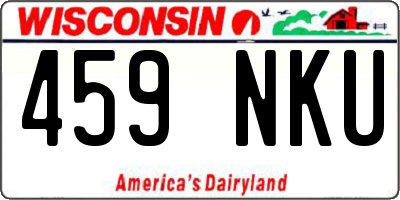 WI license plate 459NKU