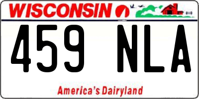 WI license plate 459NLA