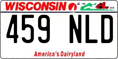 WI license plate 459NLD