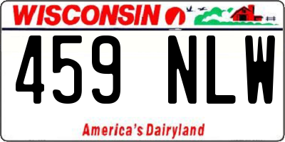 WI license plate 459NLW