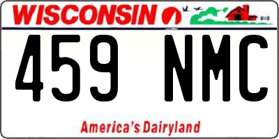 WI license plate 459NMC