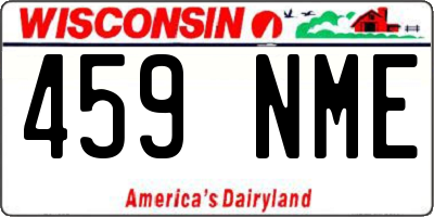 WI license plate 459NME
