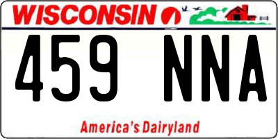 WI license plate 459NNA