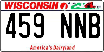 WI license plate 459NNB