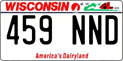 WI license plate 459NND
