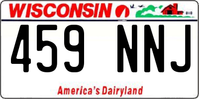 WI license plate 459NNJ