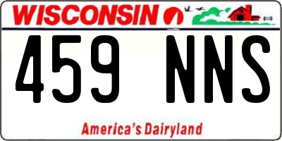 WI license plate 459NNS