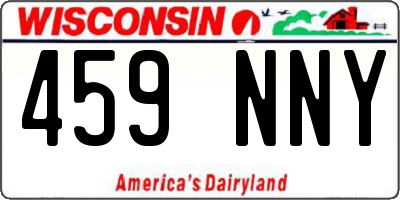 WI license plate 459NNY
