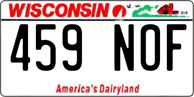 WI license plate 459NOF