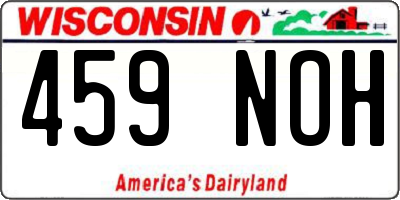 WI license plate 459NOH