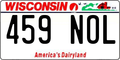 WI license plate 459NOL