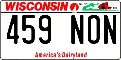 WI license plate 459NON