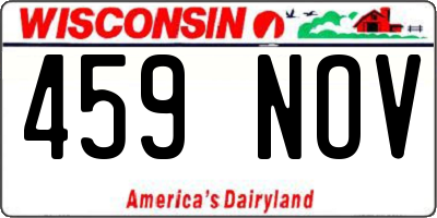 WI license plate 459NOV